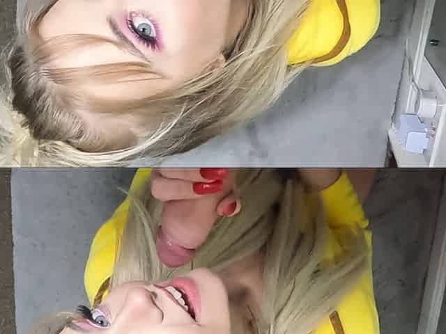 Sucking My Cock in Her Pikachu Onesie