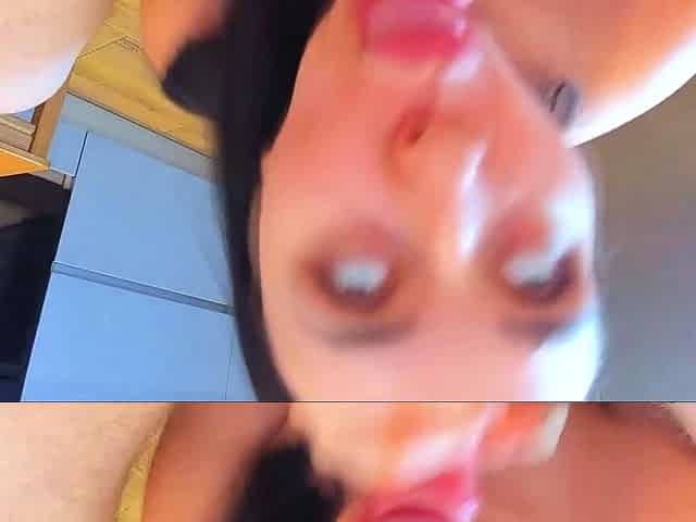 She Gets on Her Knees to Suck His Big Cock