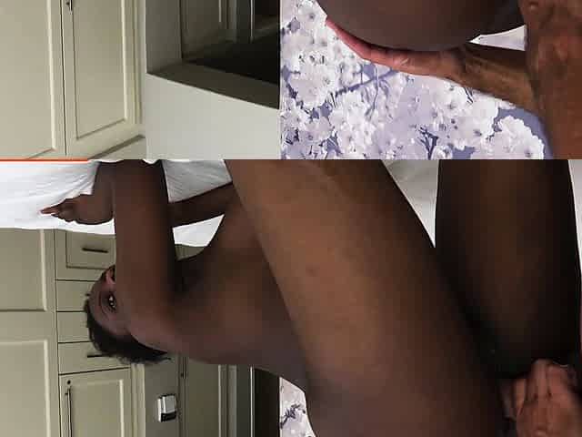 Big booty Ebony girlfriend fucks a BWC