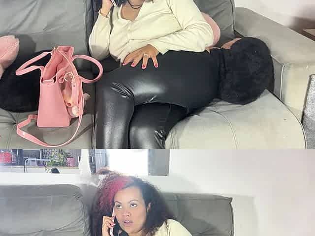 Gassy Stepmom Annacutiepiie on Couch Farting and Chatting with Her Friend