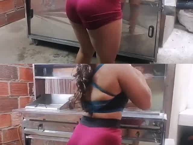 The neighbour likes to watch my large booty