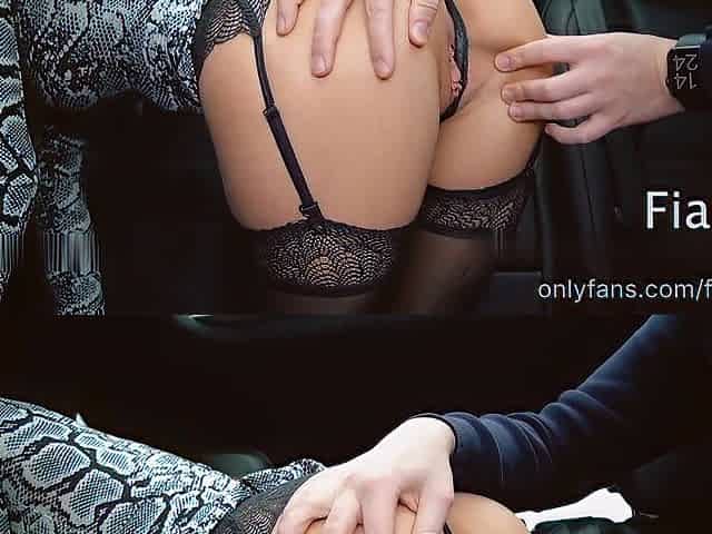 Roughly screwed and cum inside my constricted vagina on the back seat Porsche