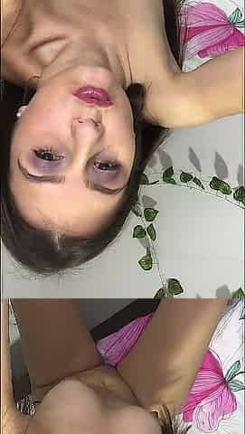 Slutty white gal fingers her snatch until this babe gets in front of the camera