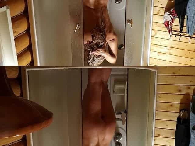 Spied on Stepmom in the Shower, She Saw and Began to Masturbate Until She Finished in Front of Me. Annahomemix
