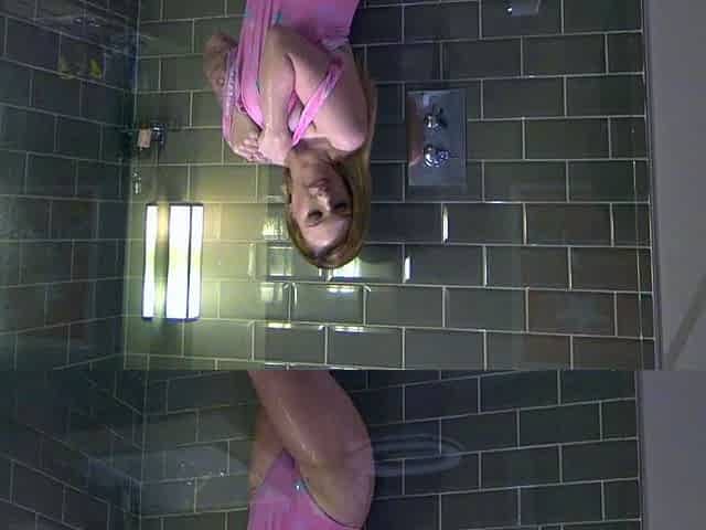 Big Boobed Blonde Masturbates With A Dildo In The Bathroom