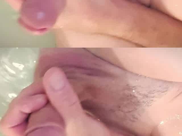 Hot masturbation with copious cum.