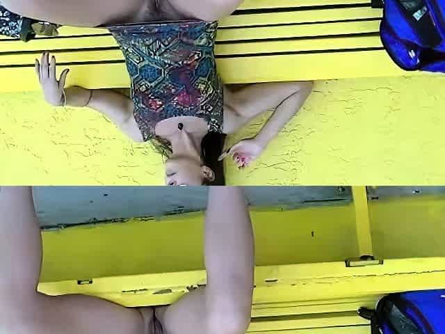 Tera amateur brunette girl public posing