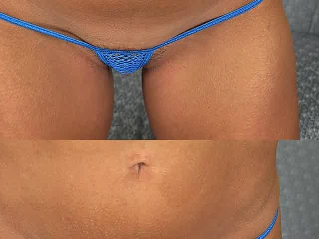 Ariel Andrews - Blue Mesh Micro Thong