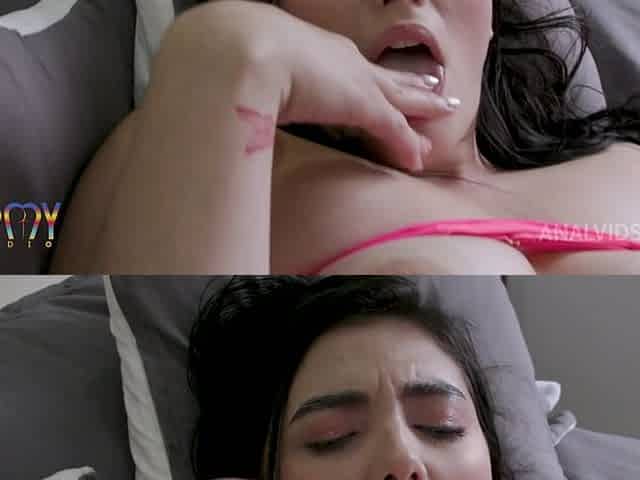 Sweet teen Madison Stil caught masturbating so she gets fucked