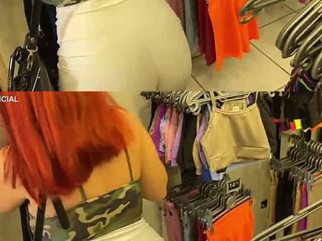 This saleswoman is very nasty, the store was full... but this babe just wanted my cum in her throat