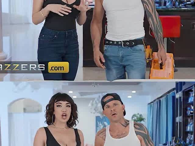 BRAZZERS - TV Breaks, But Lustful Little Puck Gets Fixed By Scott Nails' Large Penis