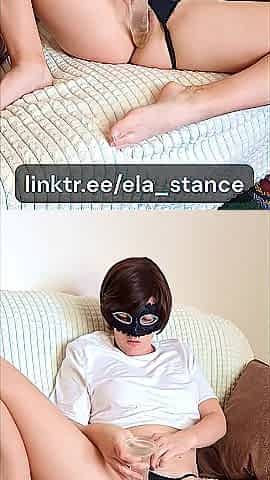 Lewd Wife Screws Her Juicy Vagina With A Sex-toy To Climax Talking Messy And Groaning In Crop Top And Mask