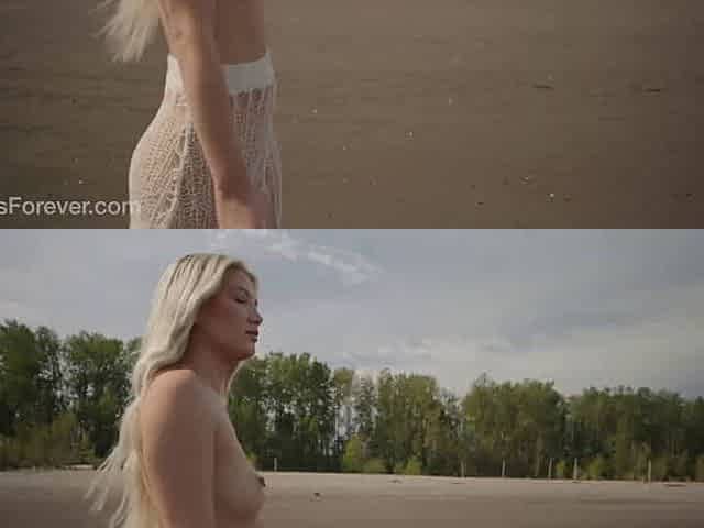 Kaylee naked on the beach