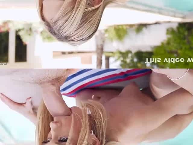 Sky Pierce In Blonde Teen 18+ Poolside Pounder: Skinny Slut Takes A Huge Cock