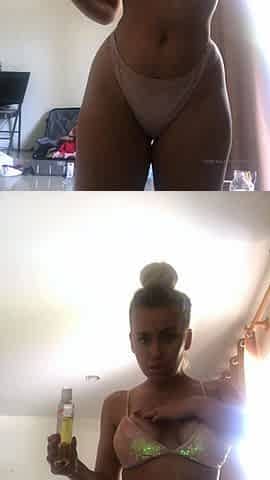 Blonde teen in panties
