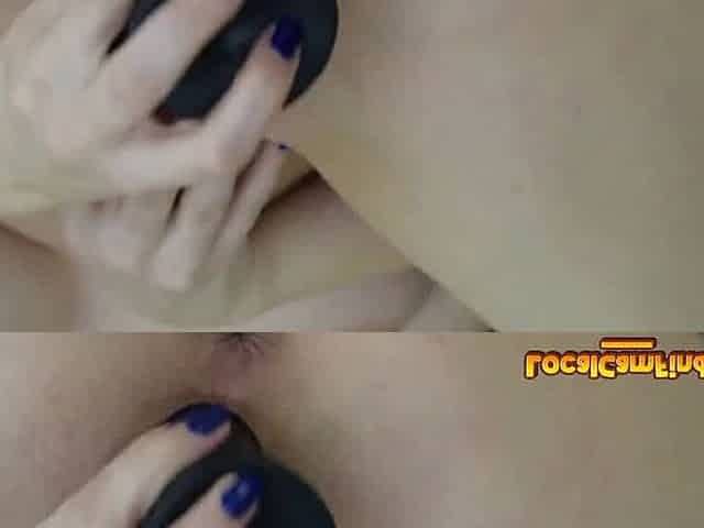 Big-Tit Blonde Fucks BBC Dildo