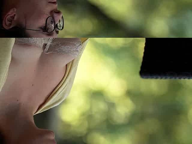 Busty brunette with big boobs rides cock