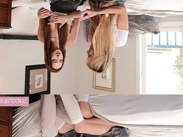 Taut Tiny Whores Melanie Marie & Ashley Tee Snatch RAILED By BWC Godshark