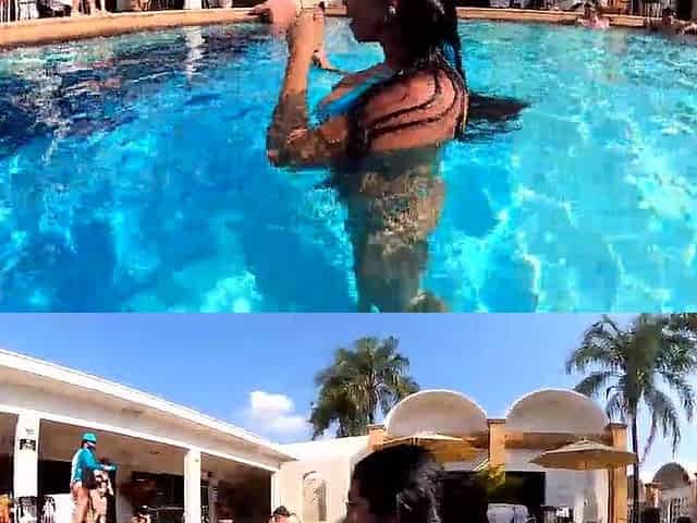 The brunette hair wanted to give me a oral inside the pool Mr Matusalem - Natzinha Morena
