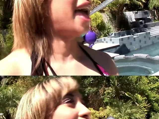 Hot Latina Girl in Blowbang with Big Black Cocks