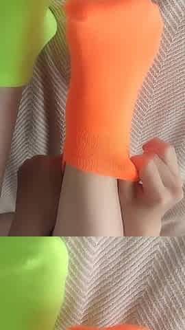 My Feet Are in Colorful Mismatched Socks for Pleasure - Hot Sockjob