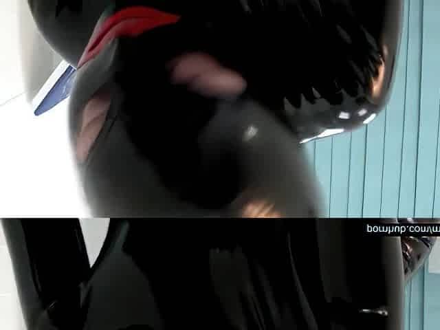 Rubber Fetish Couple Enjoy Their Encasement Latex Bodies And The Good Sex With Gas Mask