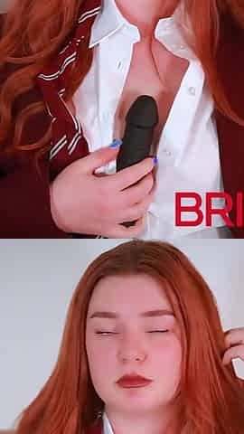 British 19-year-old redhead in uniform wants you to cum