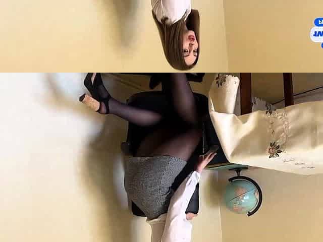 Torn pantyhose tights teenager smashes teacher for absence,