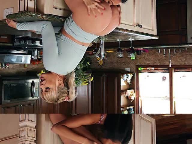 Addictive kitchen oral between the MILF and the Asian teen