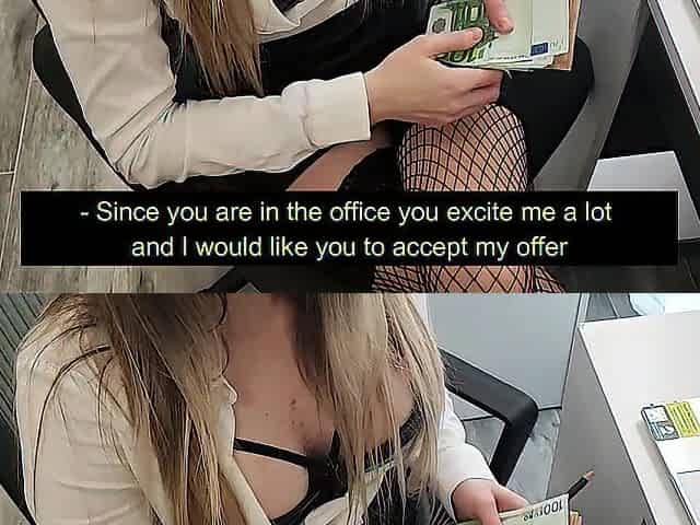 My Breasty Golden-haired Boss Suggests Me Cash to Suck My Schlong in the Office