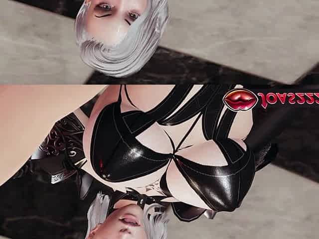 Blonde Anna the Fallen Angel with Big Tits in Latex 3D Animation Intense Anal Vibrator on Her Tight Ass & Cunnilingus Squirt