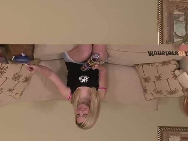 Cigarette Smoking Slut Gets Giant Cumload On Her Tits