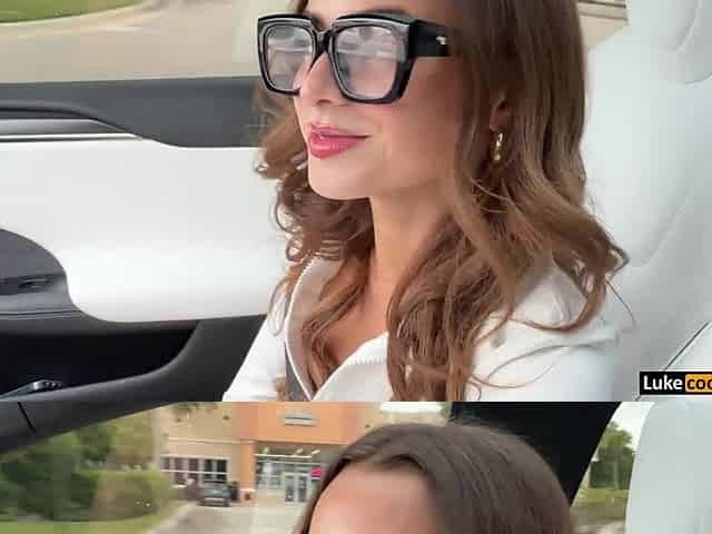 Amateur Stepsis Needs Driving Lessons Bangs In Car - Nikki Nicole - Luke Cooper