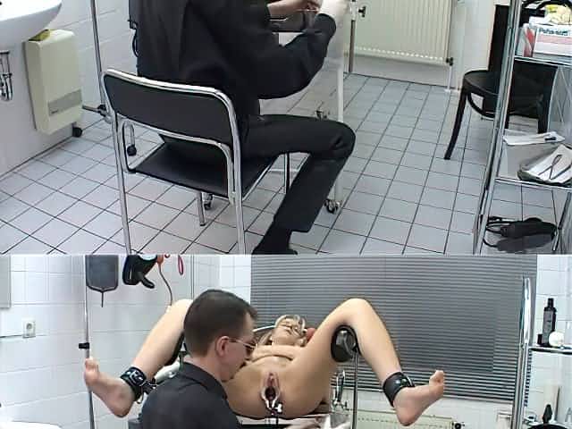 Peehole penetration on gyno chair
