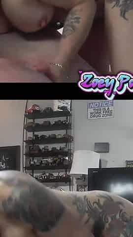 Zoey Portland Rides Girth Brooks Cock Like a Cowgirl