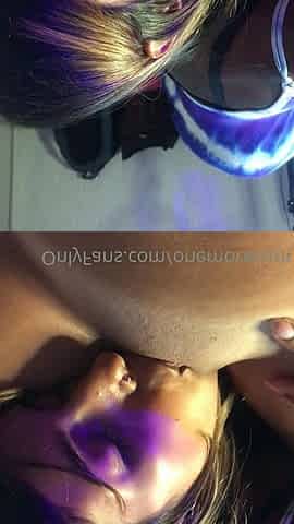 Two wet naked amateur babes having lesbian sex in the shower