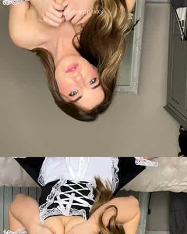 Perverse teen babe plays solo