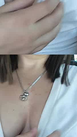 Play with my titties public in car