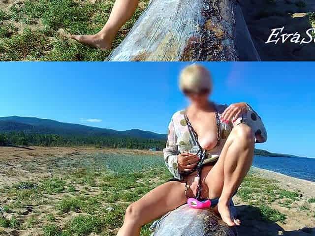 Dissolute mother i'd like to fuck orgasms and squirts on a public beach