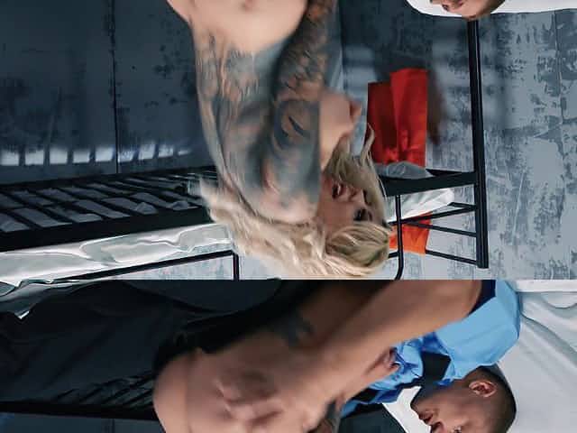 Handcuffed Karma Rx rides Oliver Flynn's hard prick