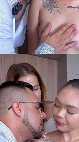 Young Asian Wife and Her Husband in Awkward Swinger Threesome with Nicole Murkowski!