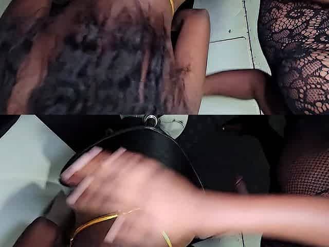 Lesbo Ding-dong Backshot on stool, Afro Bunz