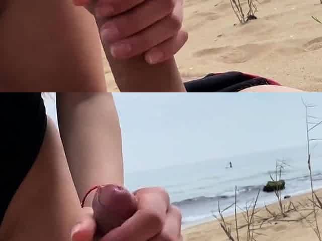 Public Beach Sex Adventure - She Came, She Saw, She Spied