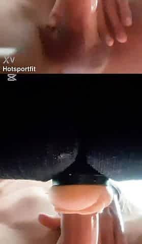 Screwing my fleshlight on the daybed hands-free and cum inside