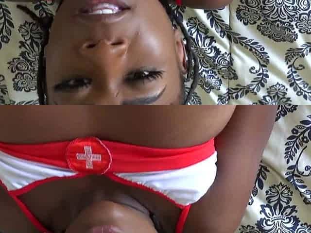 Hot nurse with creamy pussy sucks and fucks cock (Amateur