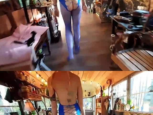 Hot petite tits and ass in body suit