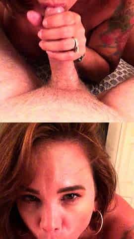 Amateur MILF blowjob cumshot