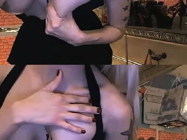 Blonde Big-Tit Babe Rides Her Dildo on Webcam