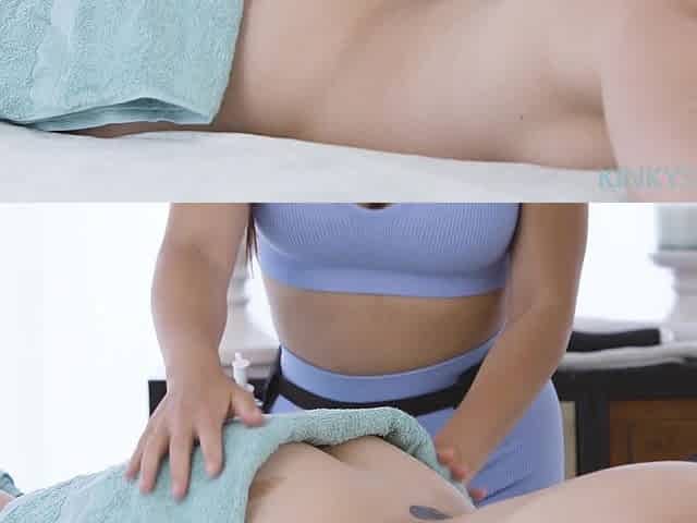 Anna Claire Clouds and Nicole Doshi's Kinky Massage Turns Steamy
