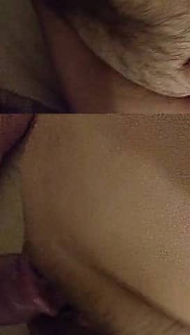 Bear teasing taut cunt with petite thick jock